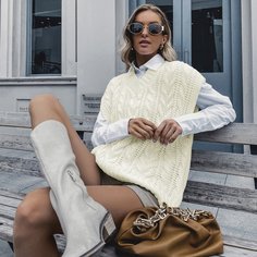 Трикотажный жилет с v-образным воротником Shein