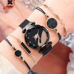 1шт круглые стрелочные часы и 4шт браслет Shein
