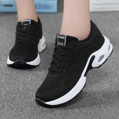 Трикотажные кроссовки на платформе и шнурках Shein