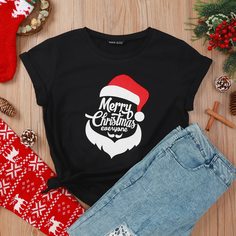 Рождество Повседневный Футболки Shein