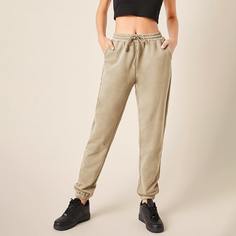 Однотонные спортивные брюки на кулиске Shein