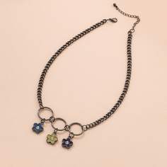 Ожерелье с цветком и стразами Shein