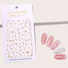 1 лист наклейка для ногтей с узором звезды Shein