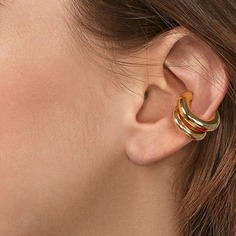 2шт однотонные серьги-каффы Shein