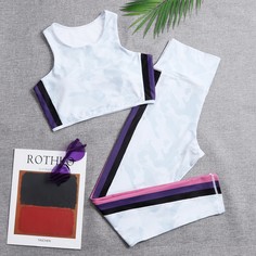 Полосатый Спортивный комплектный костюм Shein