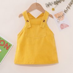 Вельветовое платье-сарафан для девочек Shein