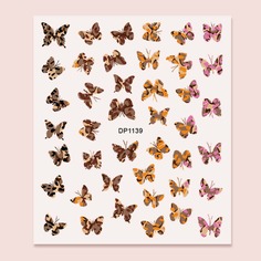 1 лист наклейка для ногтей с узором бабочки Shein