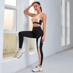 Контрастный цвет Спортивный комплектный костюм Shein