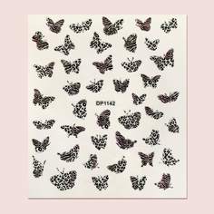 Наклейка для ногтей в форме бабочки с леопардовым принтом 1 лист Shein