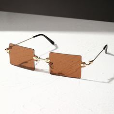Квадратные солнцезащитные очки без оправы Shein