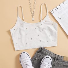 Топ с металлической сеткой для пуговиц Shein