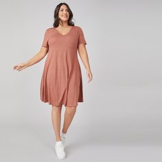 Карман Одноцветный Повседневный Платья размер плюс Shein