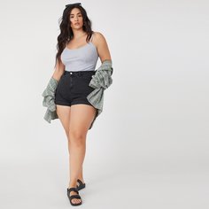 Однотонный топ размера плюс Shein