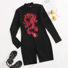 Животный Повседневный Комбинезоны для девочек Shein