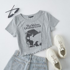 Асимметричный Объект Повседневный Футболки Shein