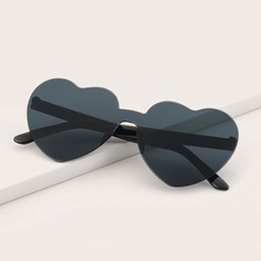 Солнцезащитные очки без оправы в форме сердца Shein