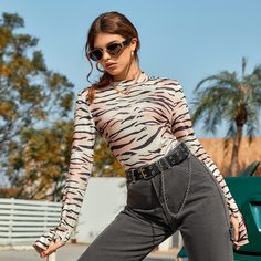 Животный Повседневный Футболки Shein