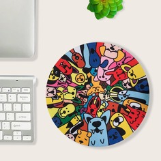 Круглый коврик для мыши с мультипликационным рисунком Shein