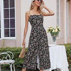 узел сзади цветочный Бохо Комбинезоны Shein