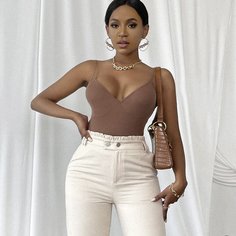 Облегающий топ на бретельках Solid Form Shein
