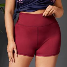 Одноцветный Споритивные шорты размера плюс Shein