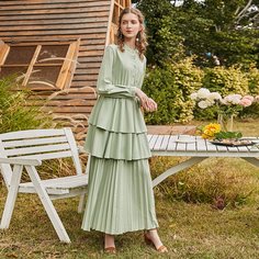 плиссированное Одноцветный Повседневный Платье Shein