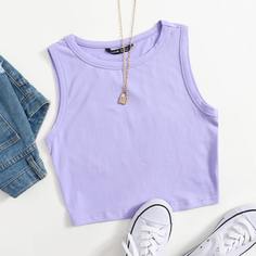 Обычный короткий жилет-топ Shein