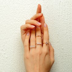 4шт кольцо со стразами Shein