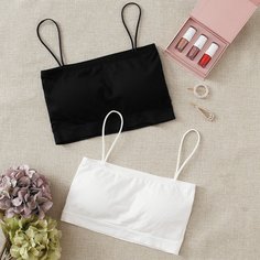 Однотонный бюстгальтер простого кроя Shein