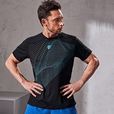 Мужская спортивная футболка с геометрическим рисунком Shein
