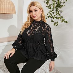 Кружевная блузка размера плюс Shein