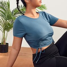 на кулиске Одноцветный Спортивные топы размера плюс Shein