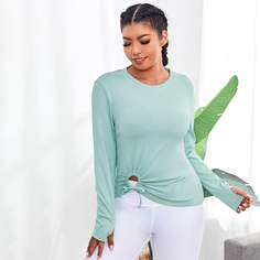 Спортивный топ размера плюс с отверстием для большего пальца Shein