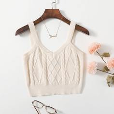 Вязаный короткий топ Shein