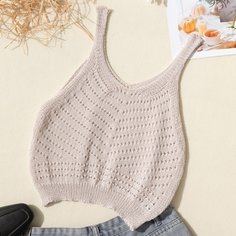 Трикотажный короткий топ Shein