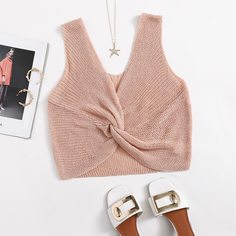 Однотонный трикотажный жилет Shein