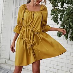 Платье на кулиске со сборками Shein