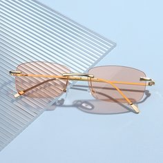 Солнцезащитные очки без оправы с тонированными линзами Shein