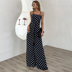 с разрезом В горошек Элегантный Комбинезоны Shein