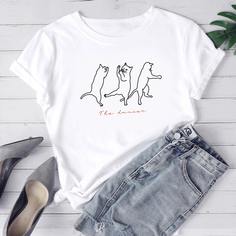 Животный Повседневный Футболки Shein