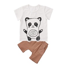 Шорты с карманом и футболка с мультипликационным принтом для мальчиков Shein