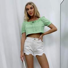 узел Одноцветный Бохо Блузы Shein