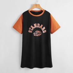 буква Повседневный Футболки Shein