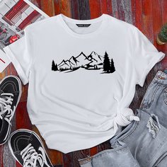 Футболка с круглым вырезом и принтом Shein