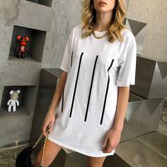 Полосатый Повседневный Футболки Shein