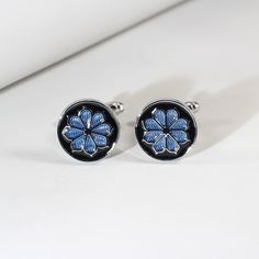 Мужские круглые запонки с цветком Shein