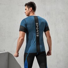 Мужская спортивная футболка с вышитым лицом и буквами-логотипом Shein