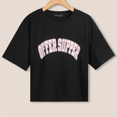 буква Повседневный Футболки Shein