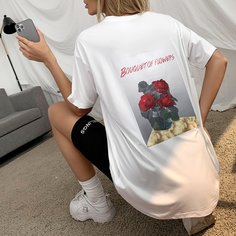 Цветочный Повседневный Футболки Shein