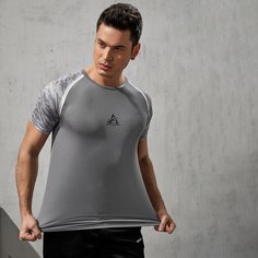 Мужская спортивная футболка с надписью и рисунком на рукавах реглан Shein